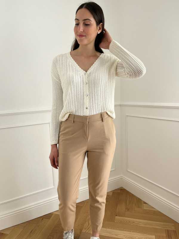 Pantalon cigarette beige Violaine