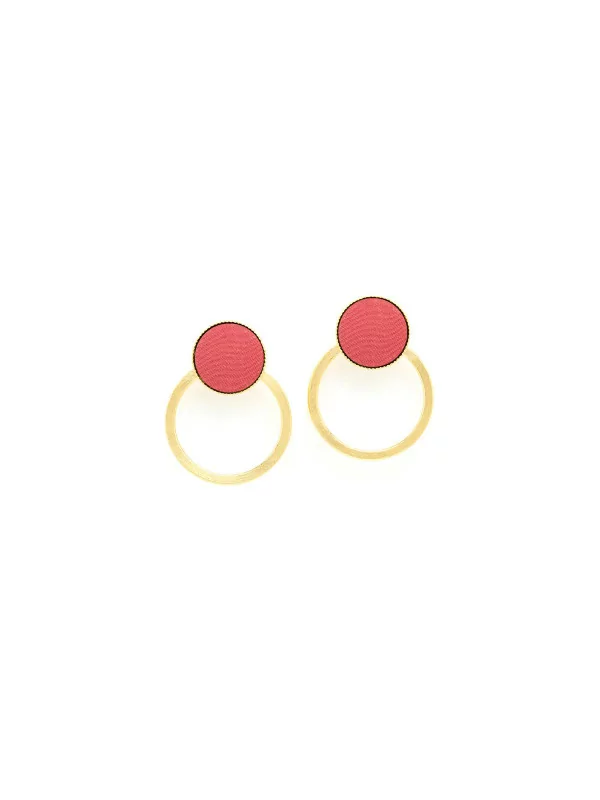 Boucles d&#39;oreilles dorées et corail - Céleste