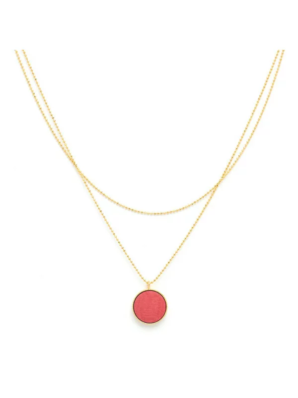 Collier double doré et corail - Céleste