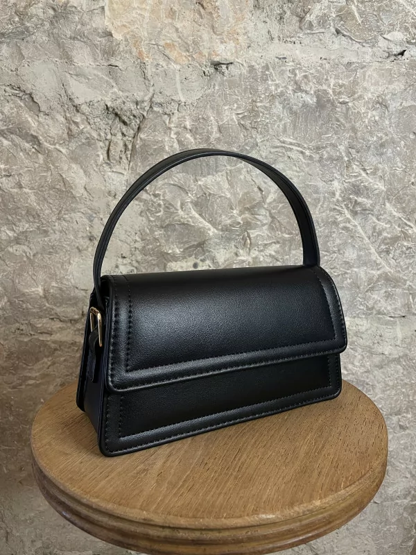 Petit Sac à mains noir rectangle - Gallantry