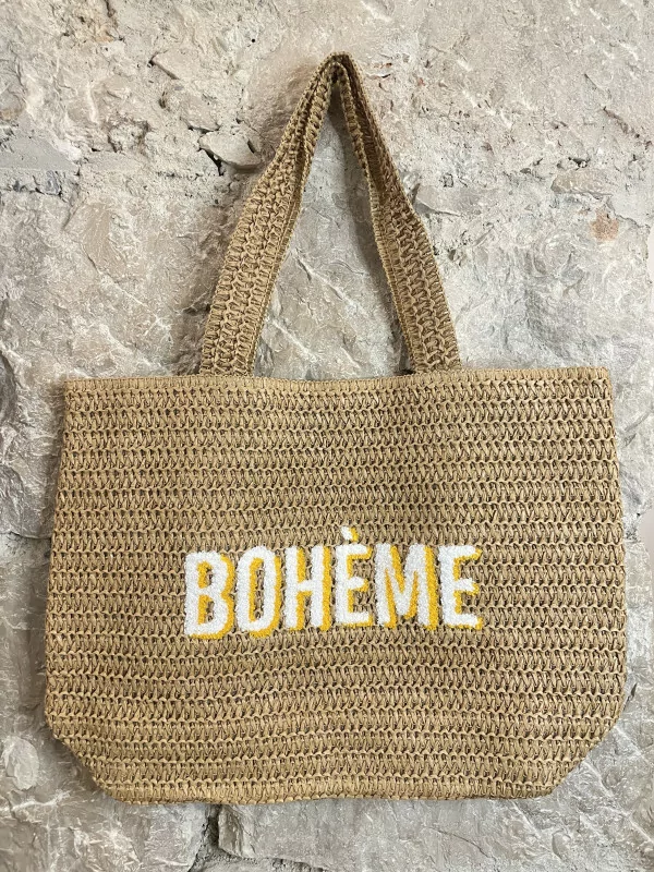 Grand Sac en raphia Bohème