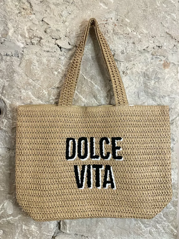 Grand Sac en raphia Dolce Vita