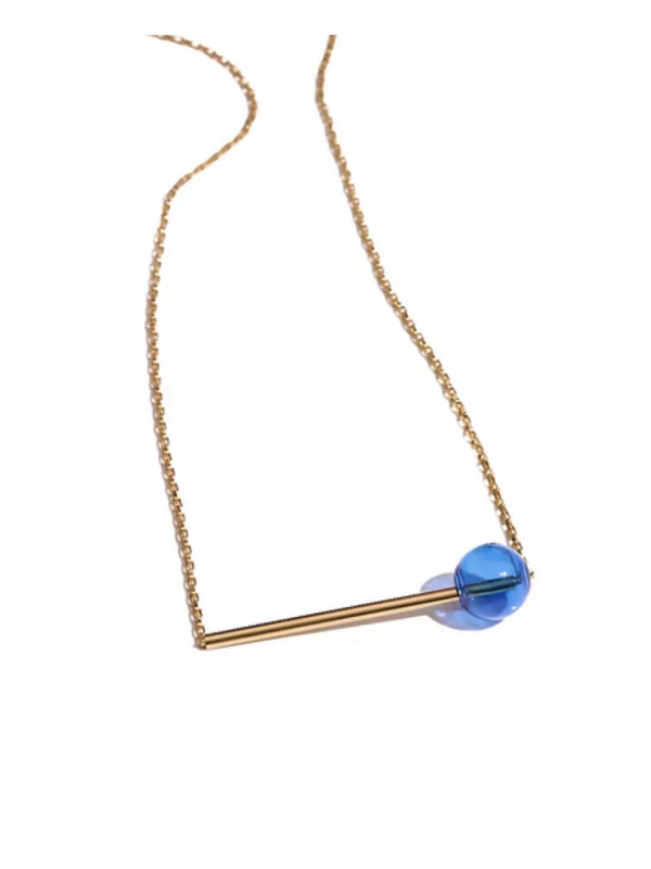 Collier doré et bleu - Mobile